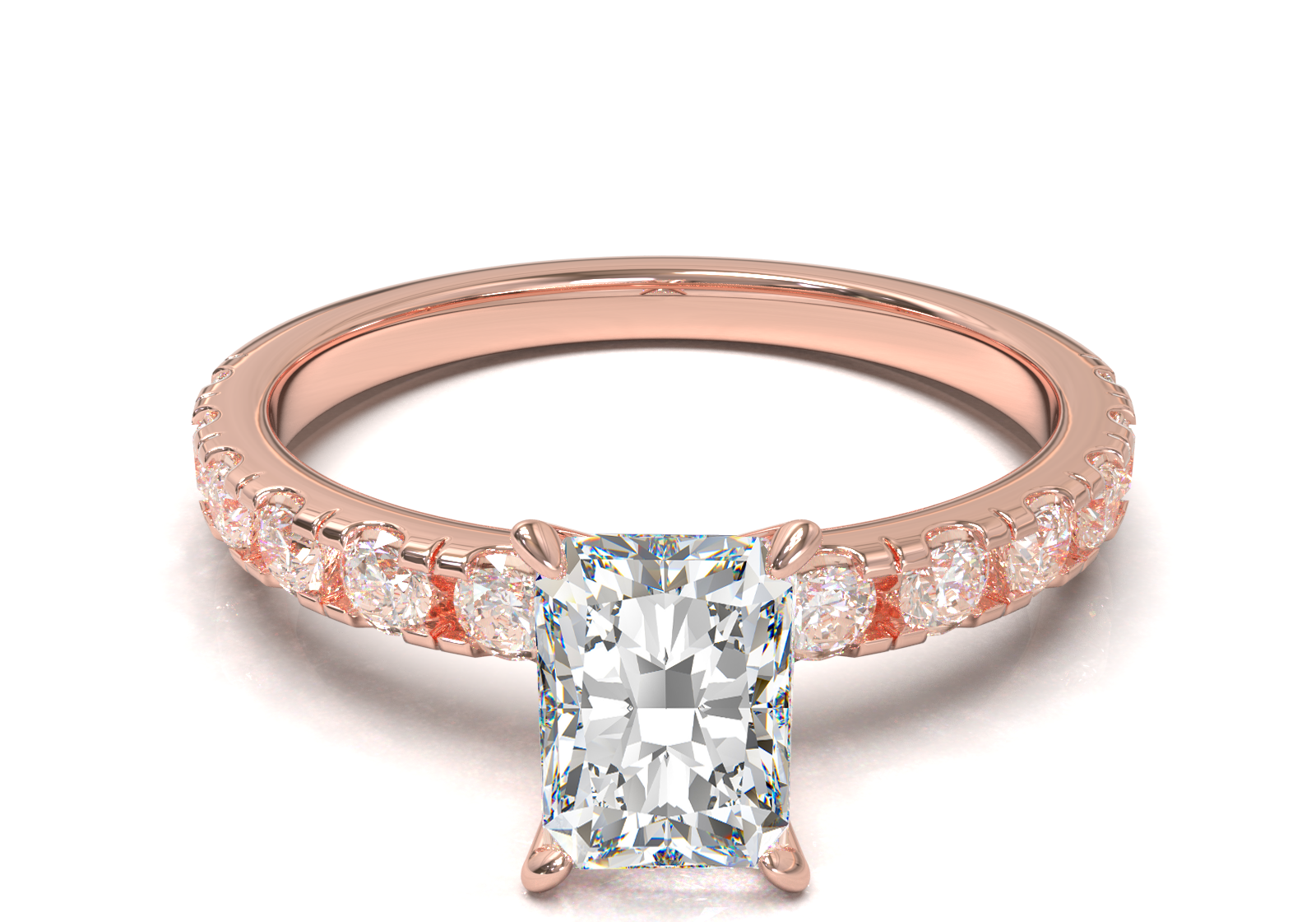 Montura Pavé 0.03 Oro Rosa