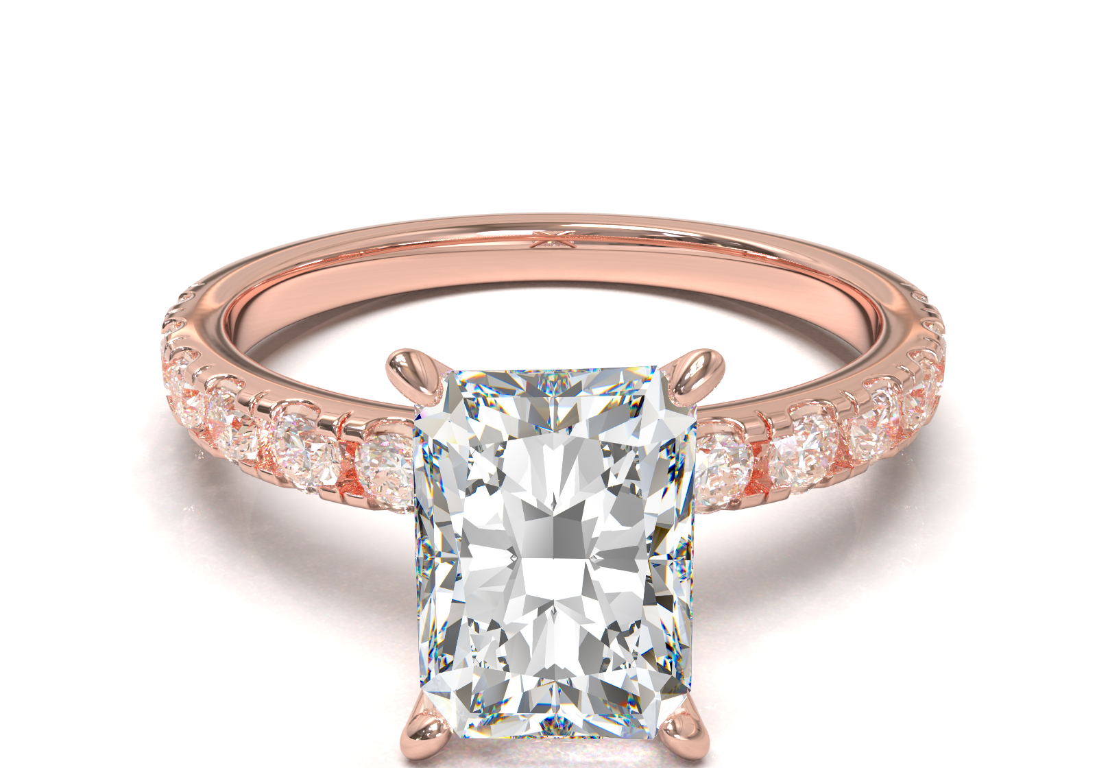 Montura Pavé 0.03 Oro Rosa