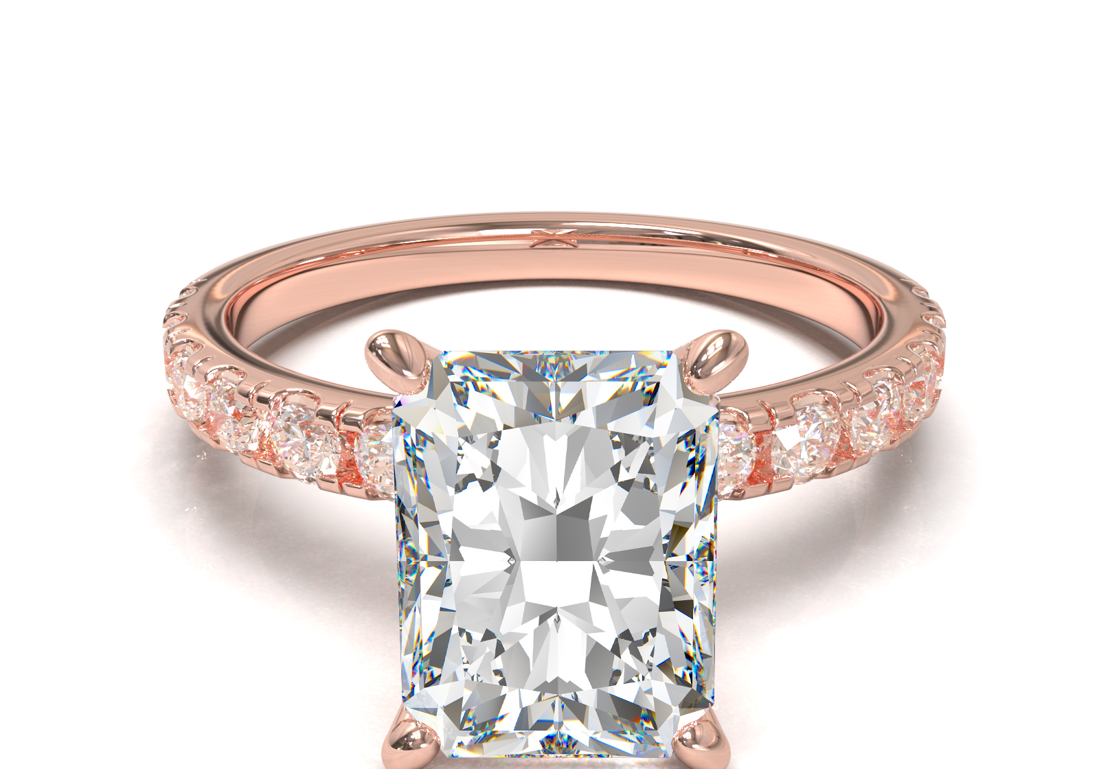 Montura Pavé 0.03 Oro Rosa