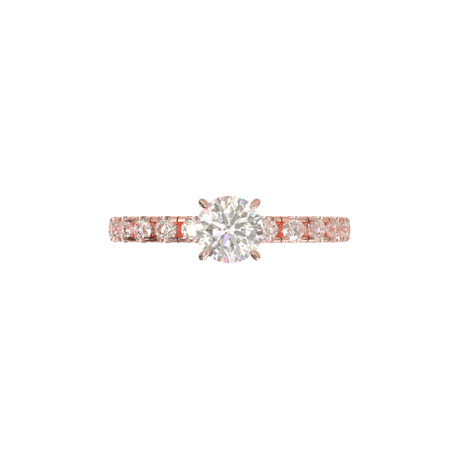Montura Pavé 0.03 Oro Rosa
