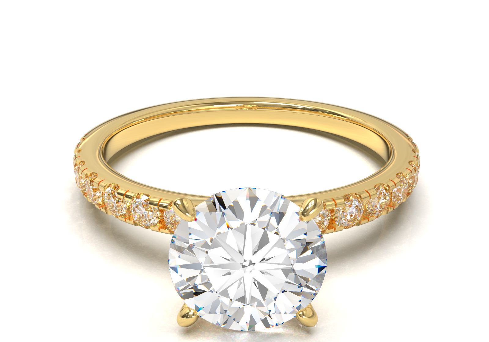 Montura Pavé 0.03 Oro Amarillo