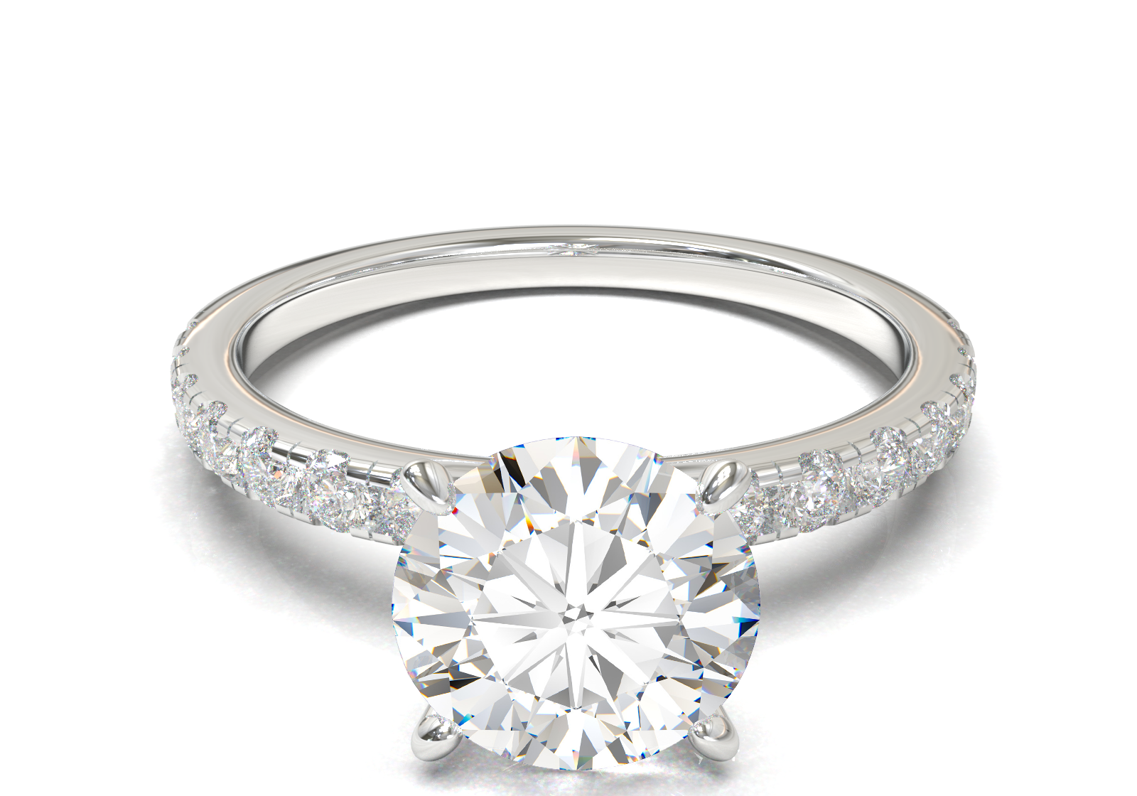 Montura Pavé 0.03 Oro Blanco