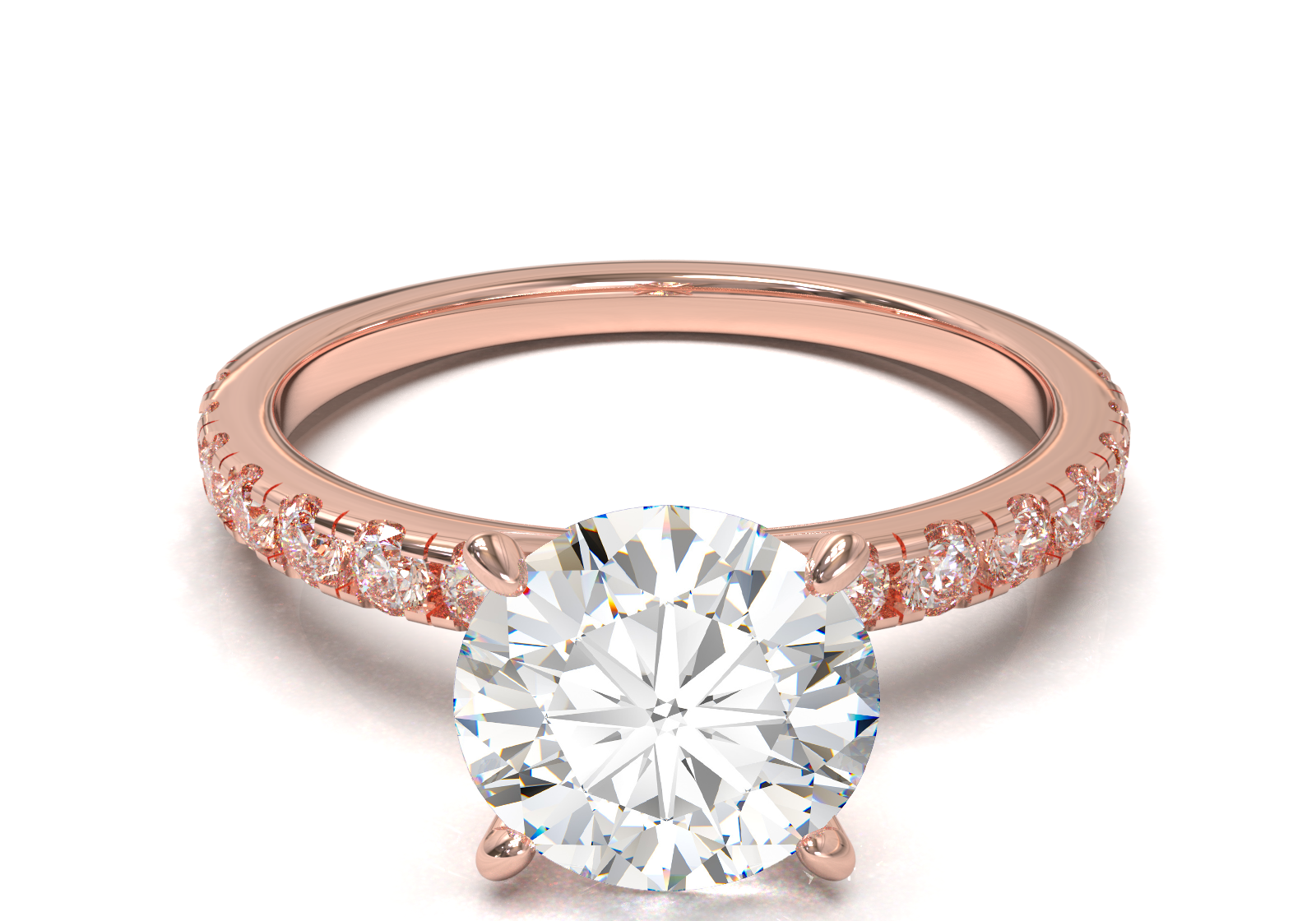 Montura Pavé 0.03 Oro Rosa