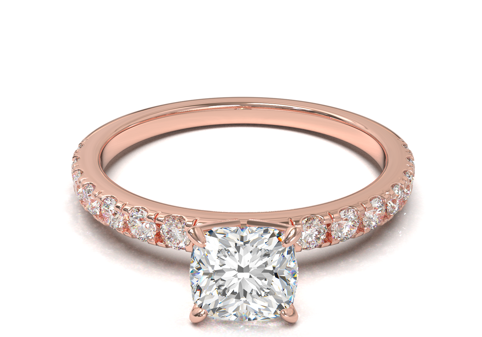 Montura Pavé 0.02 Oro Rosa