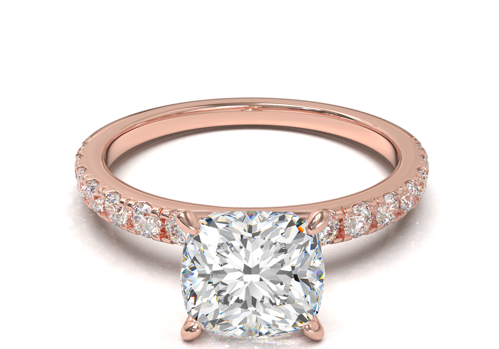 Montura Pavé 0.02 Oro Rosa