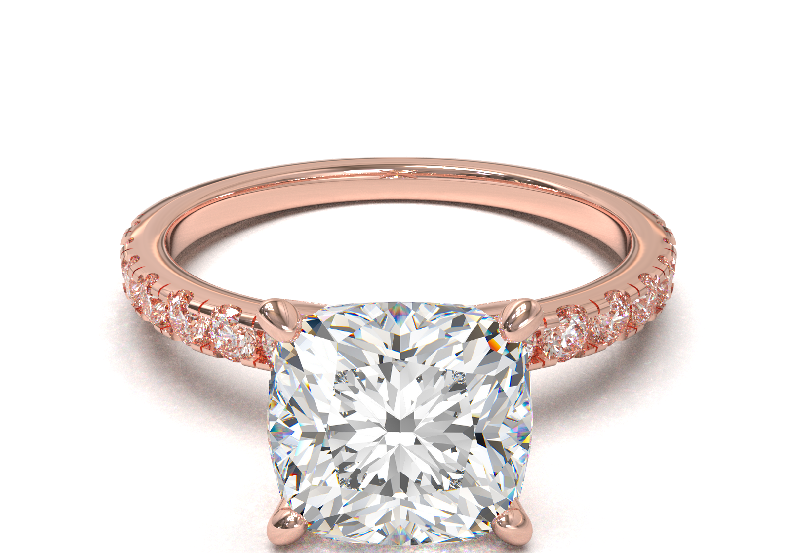 Montura Pavé 0.02 Oro Rosa