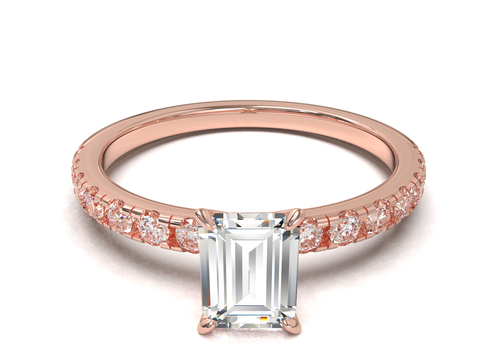 Montura Pavé 0.02 Oro Rosa