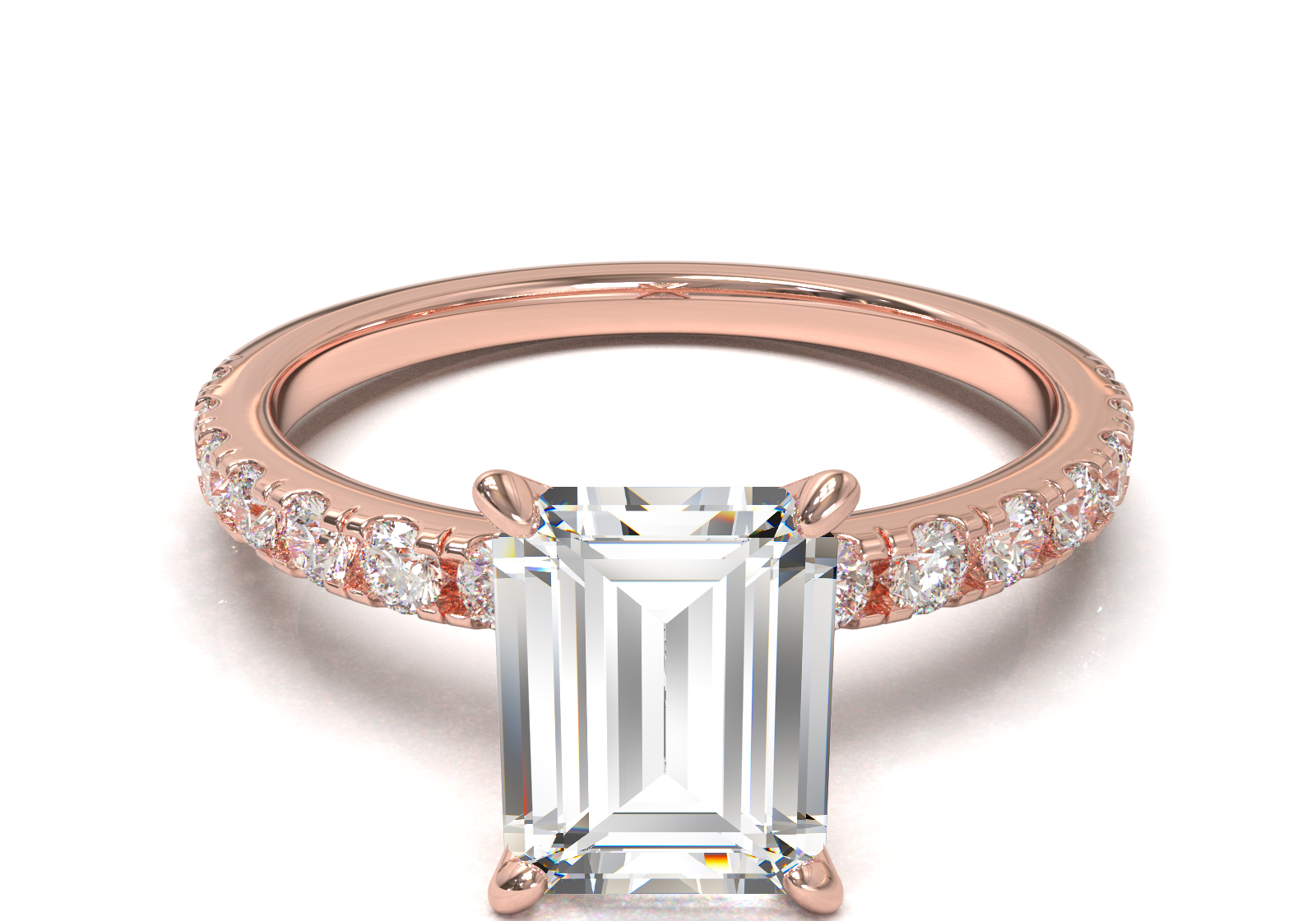 Montura Pavé 0.02 Oro Rosa