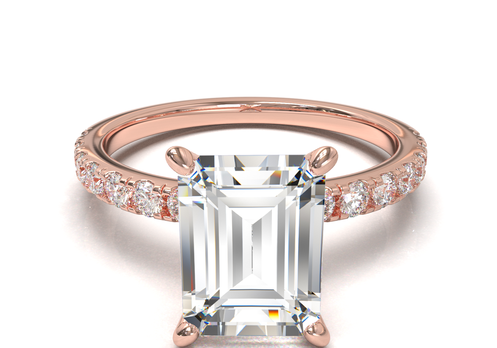 Montura Pavé 0.02 Oro Rosa