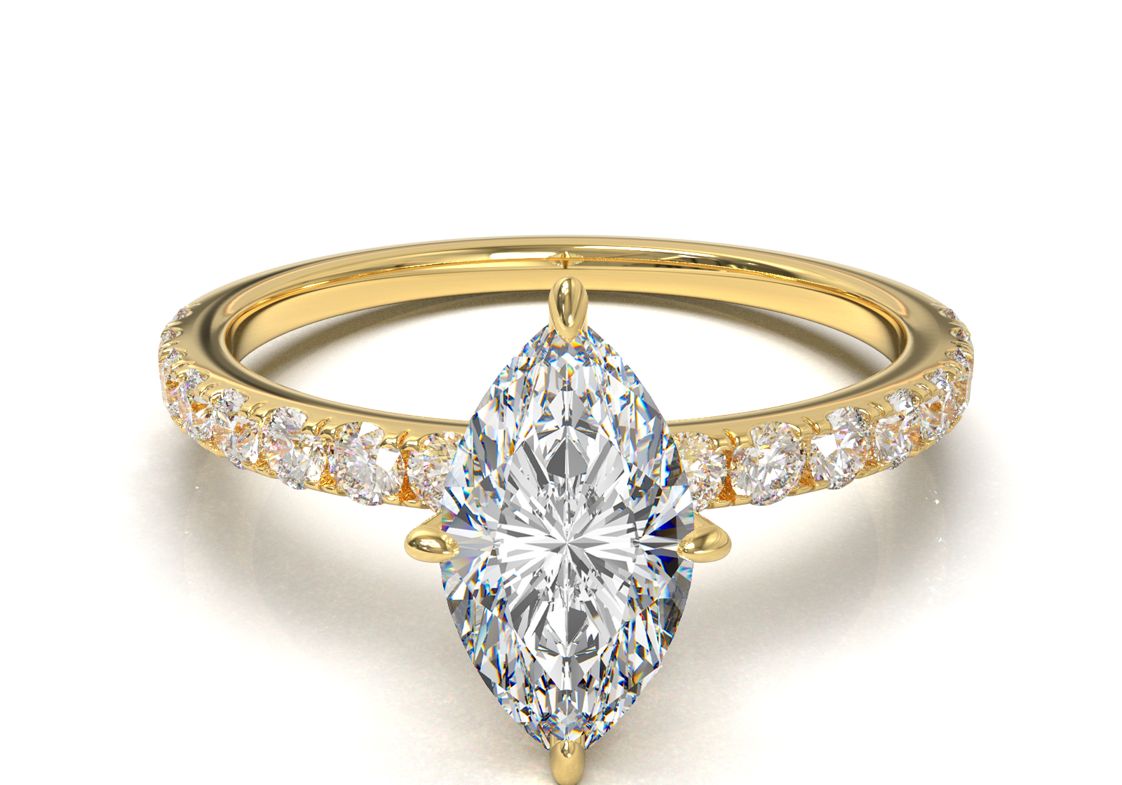 Montura Pavé 0.02 Oro Amarillo