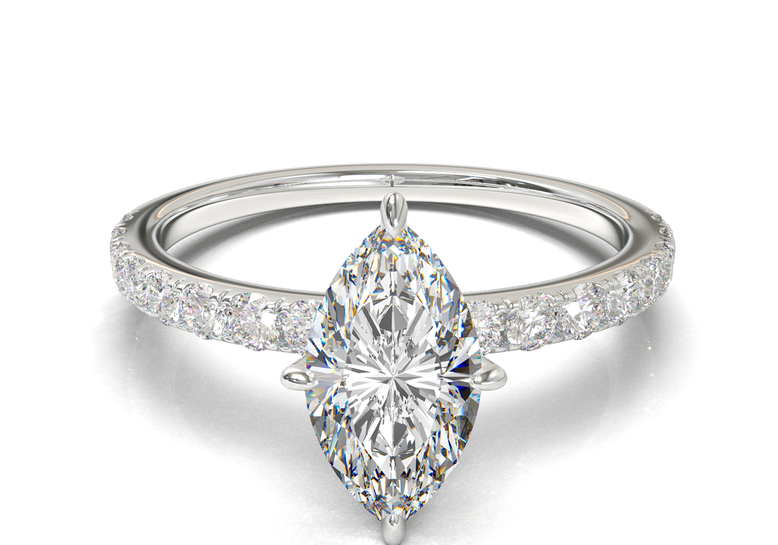 Montura Pavé 0.02 Oro Blanco