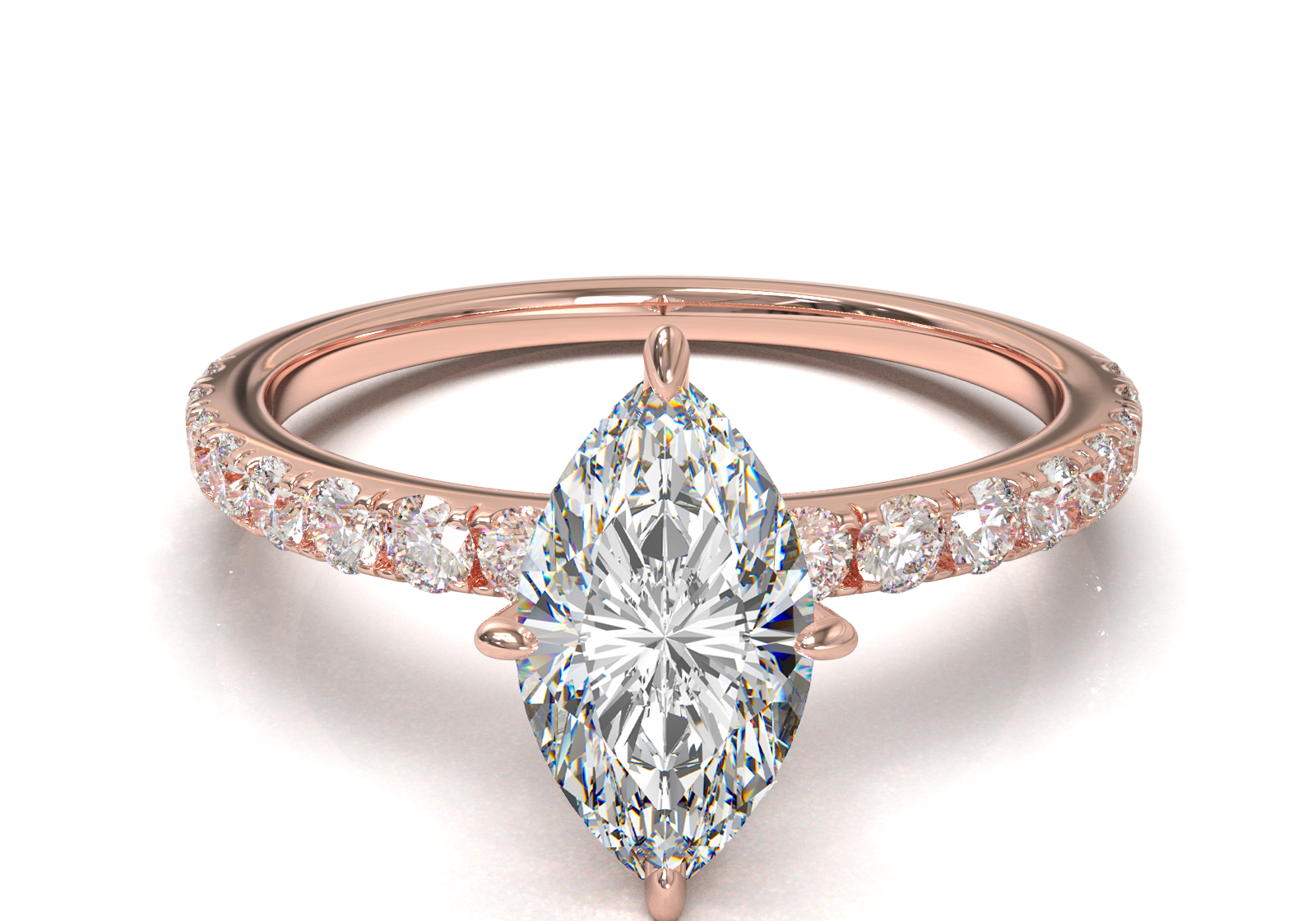 Montura Pavé 0.02 Oro Rosa