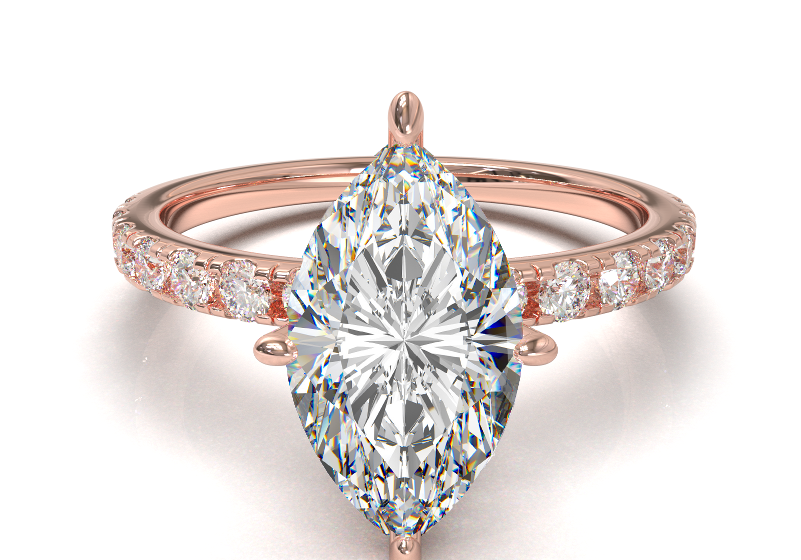 Montura Pavé 0.02 Oro Rosa