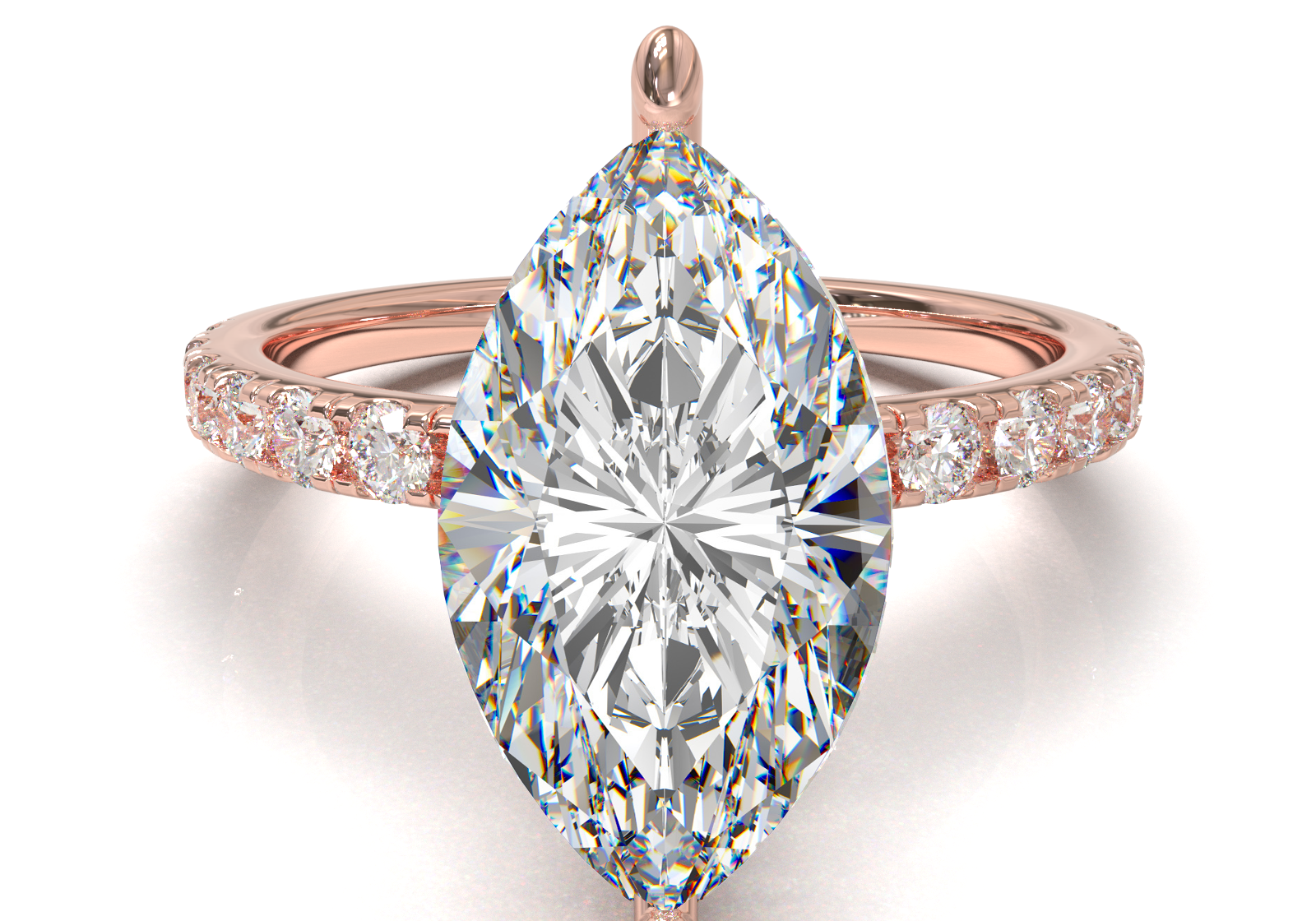 Montura Pavé 0.02 Oro Rosa