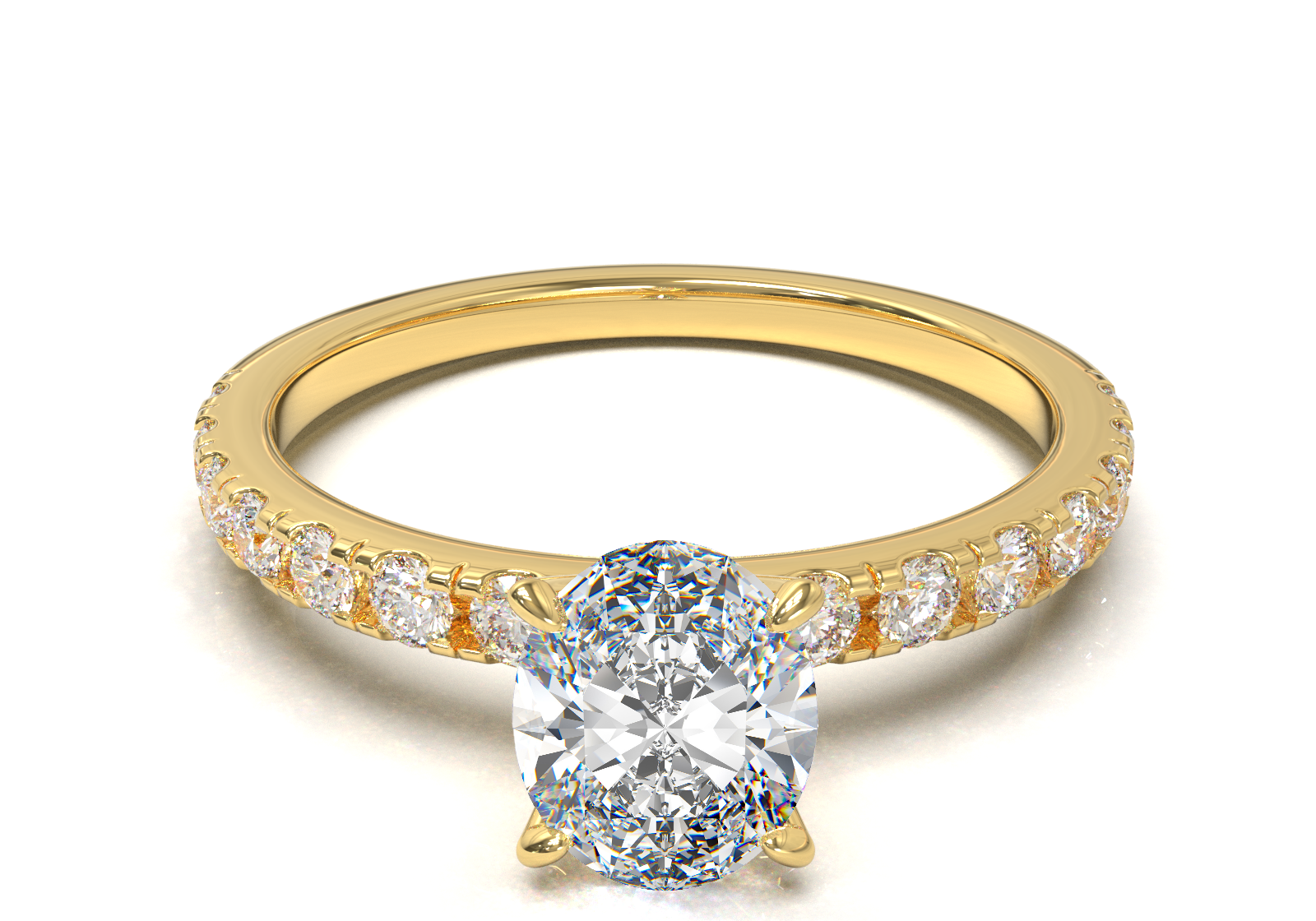 Montura Pavé 0.02 Oro Amarillo