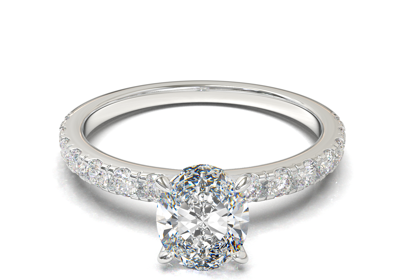 Montura Pavé 0.02 Oro Blanco