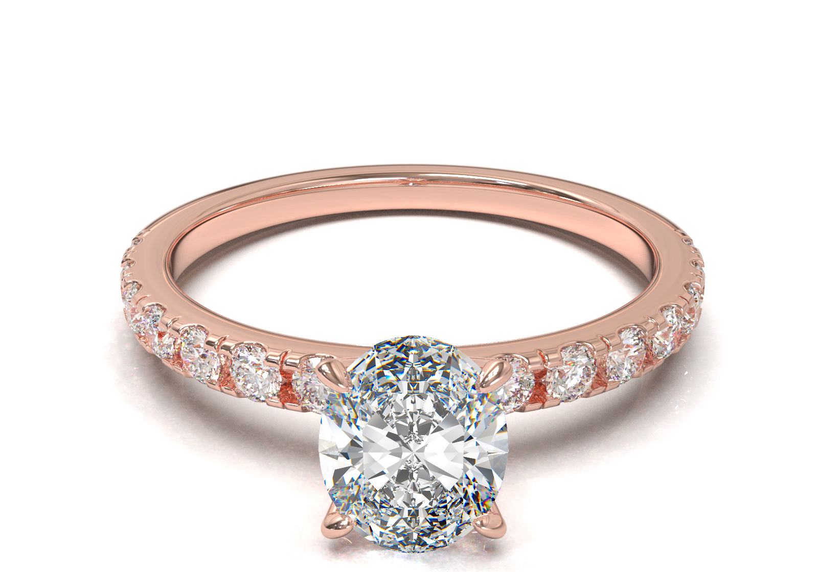 Montura Pavé 0.02 Oro Rosa