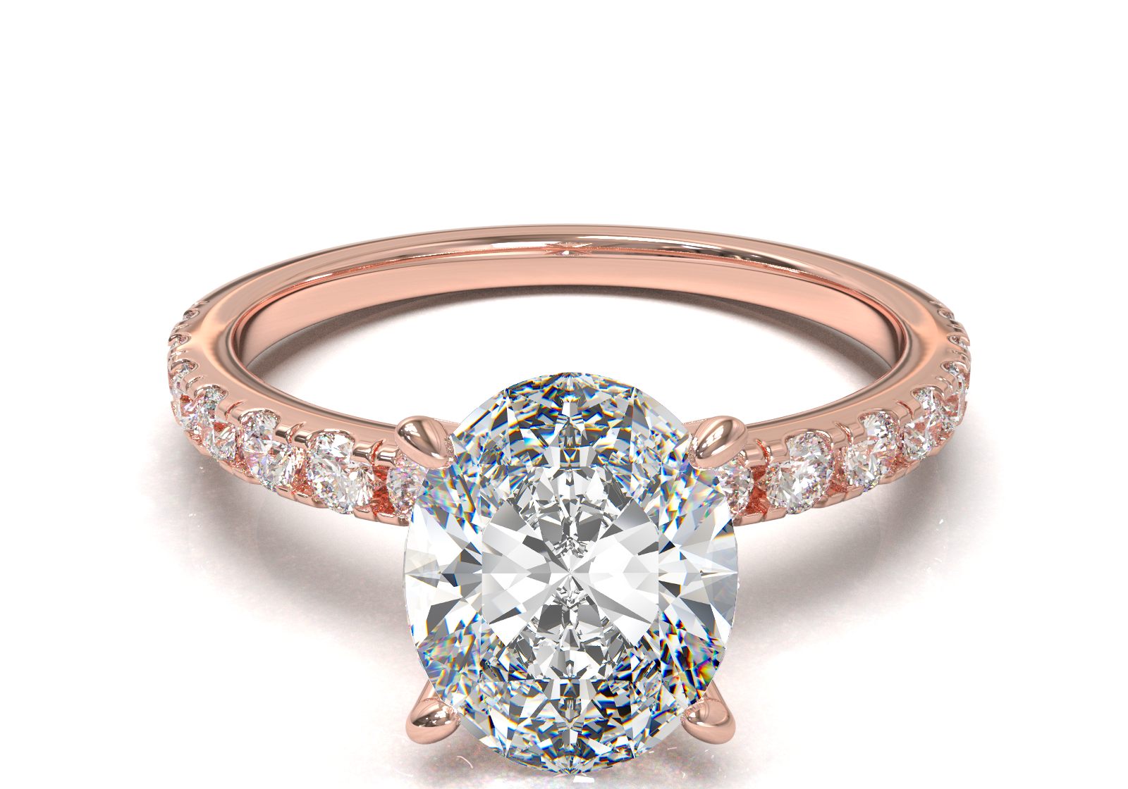 Montura Pavé 0.02 Oro Rosa