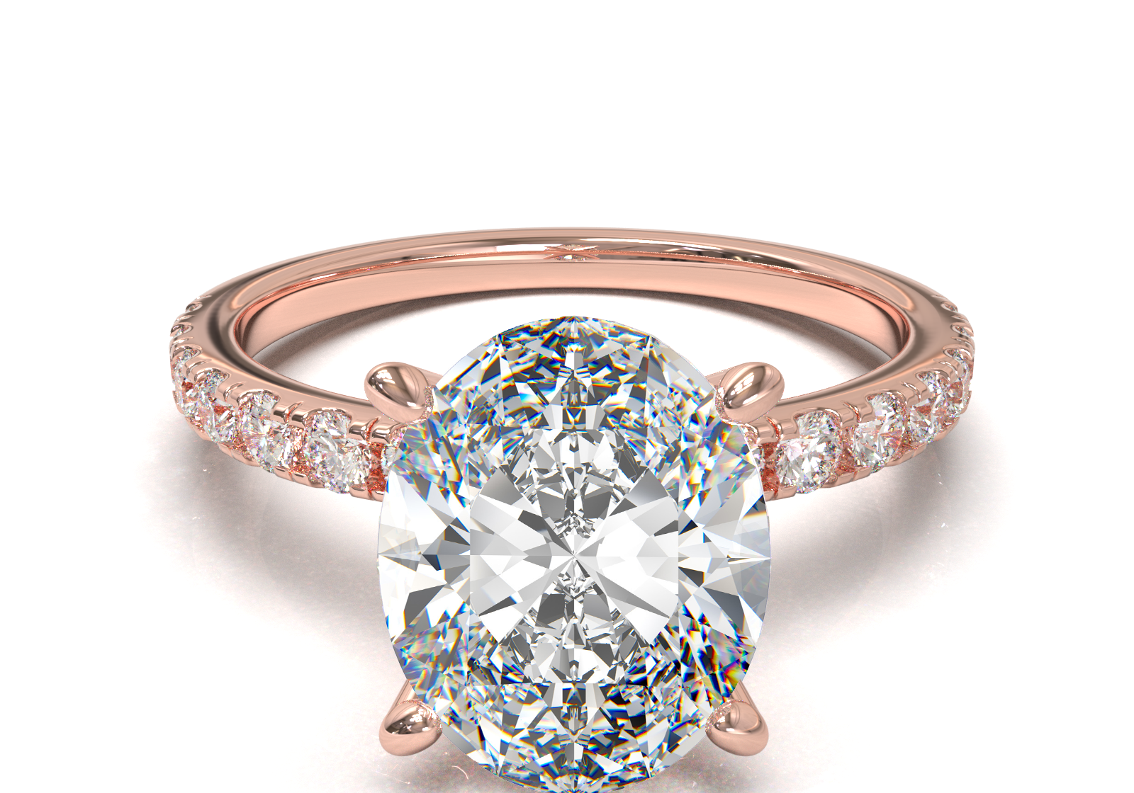 Montura Pavé 0.02 Oro Rosa