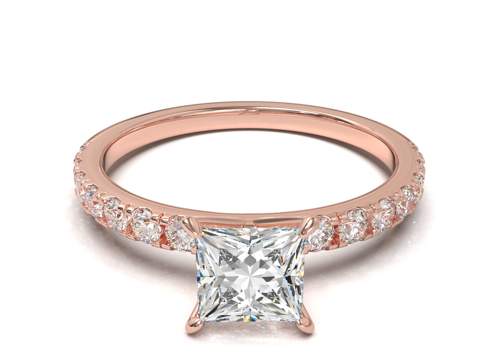 Montura Pavé 0.02 Oro Rosa