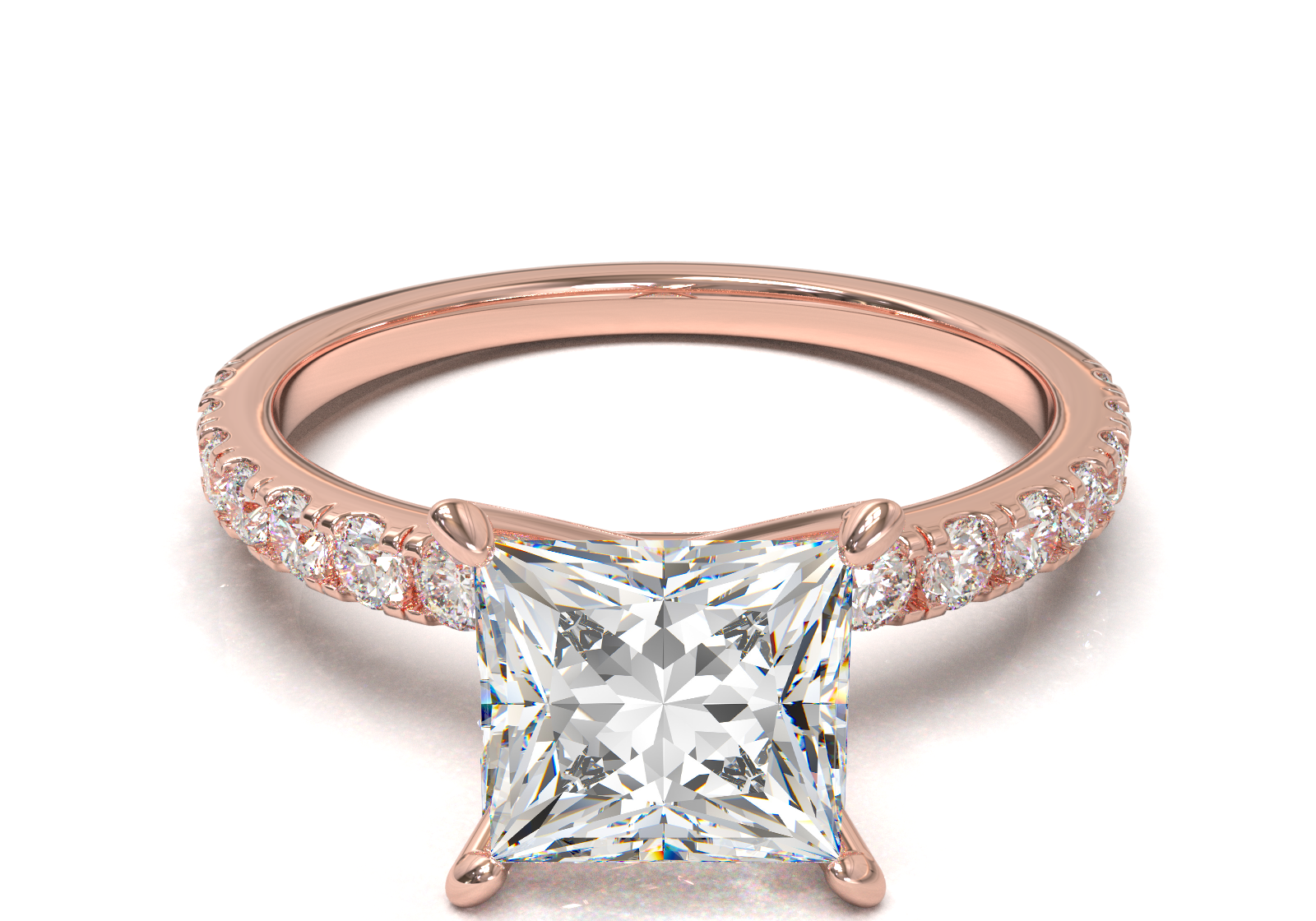 Montura Pavé 0.02 Oro Rosa