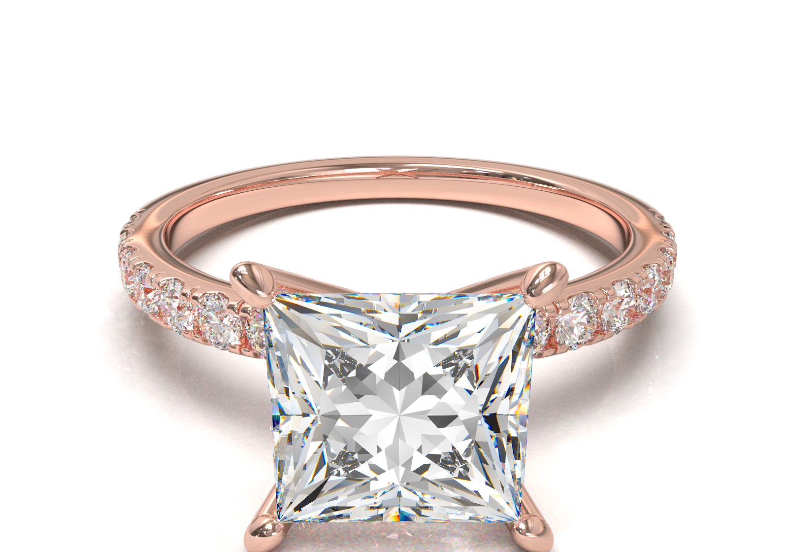 Montura Pavé 0.02 Oro Rosa