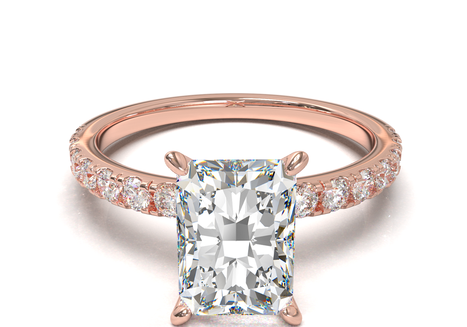 Montura Pavé 0.02 Oro Rosa