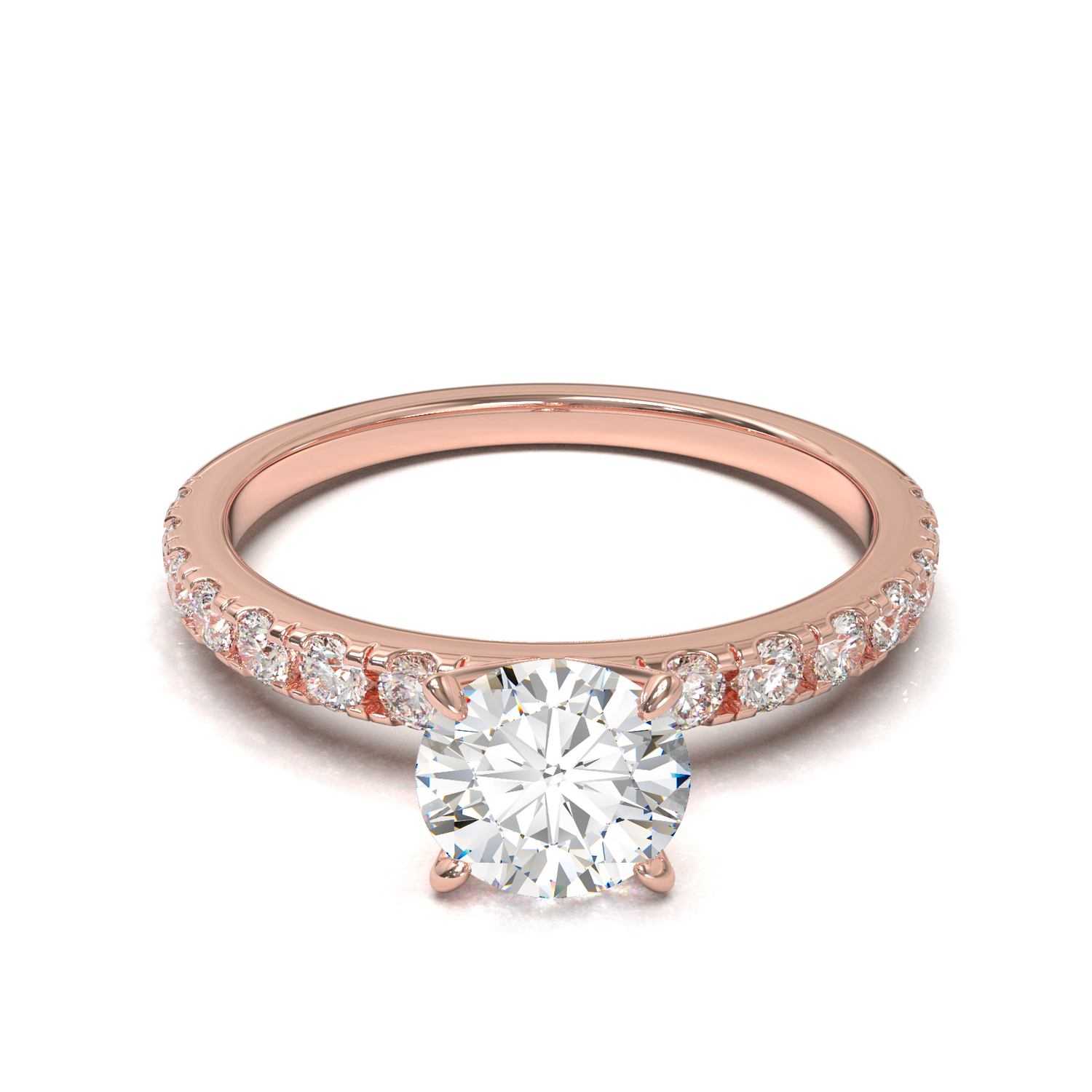 Montura Pavé 0.02 Oro Rosa