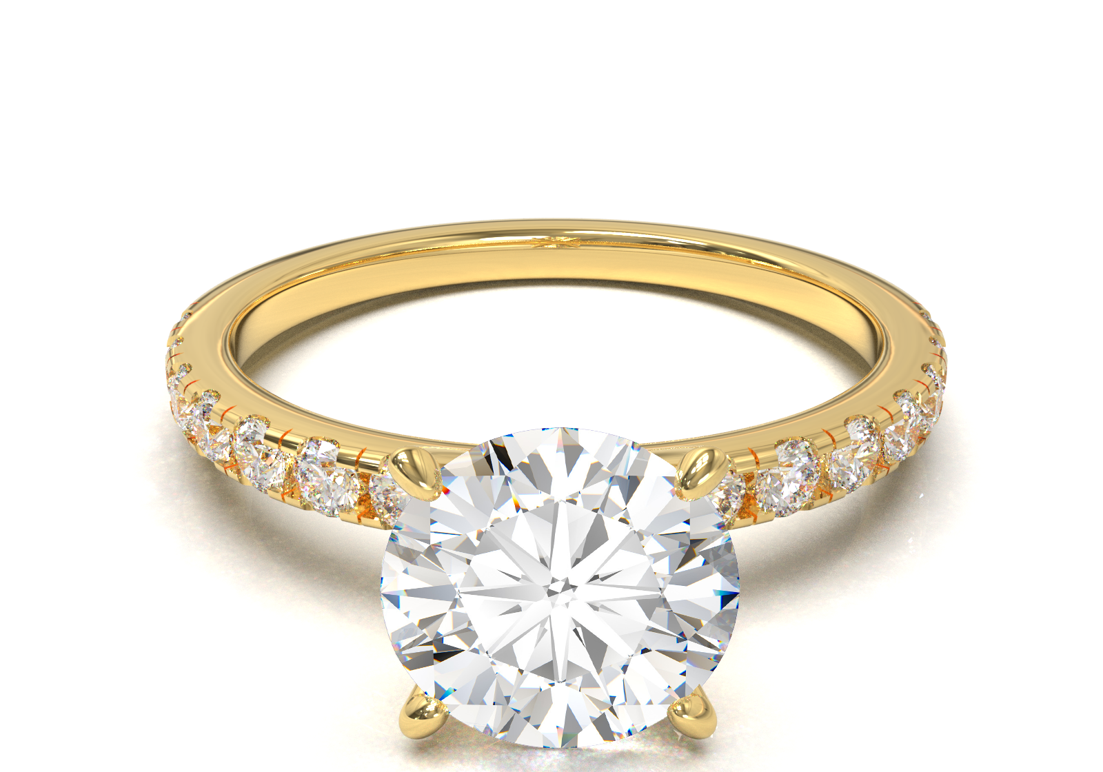 Montura Pavé 0.02 Oro Amarillo