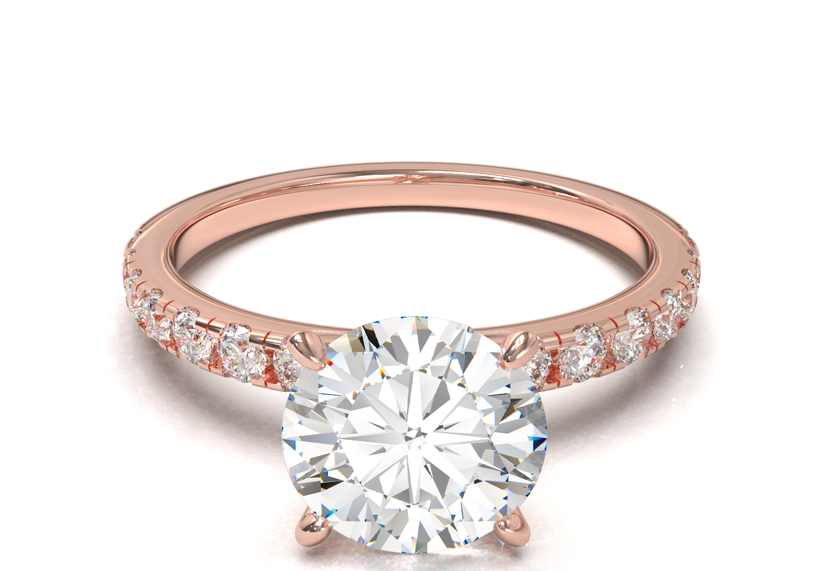 Montura Pavé 0.02 Oro Rosa