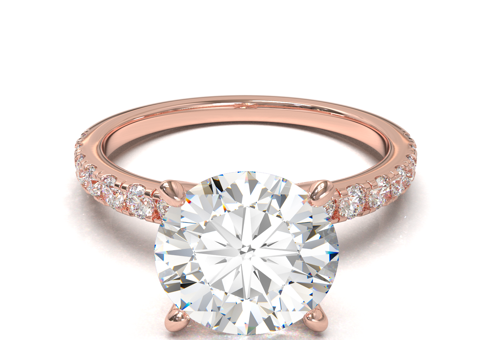 Montura Pavé 0.02 Oro Rosa