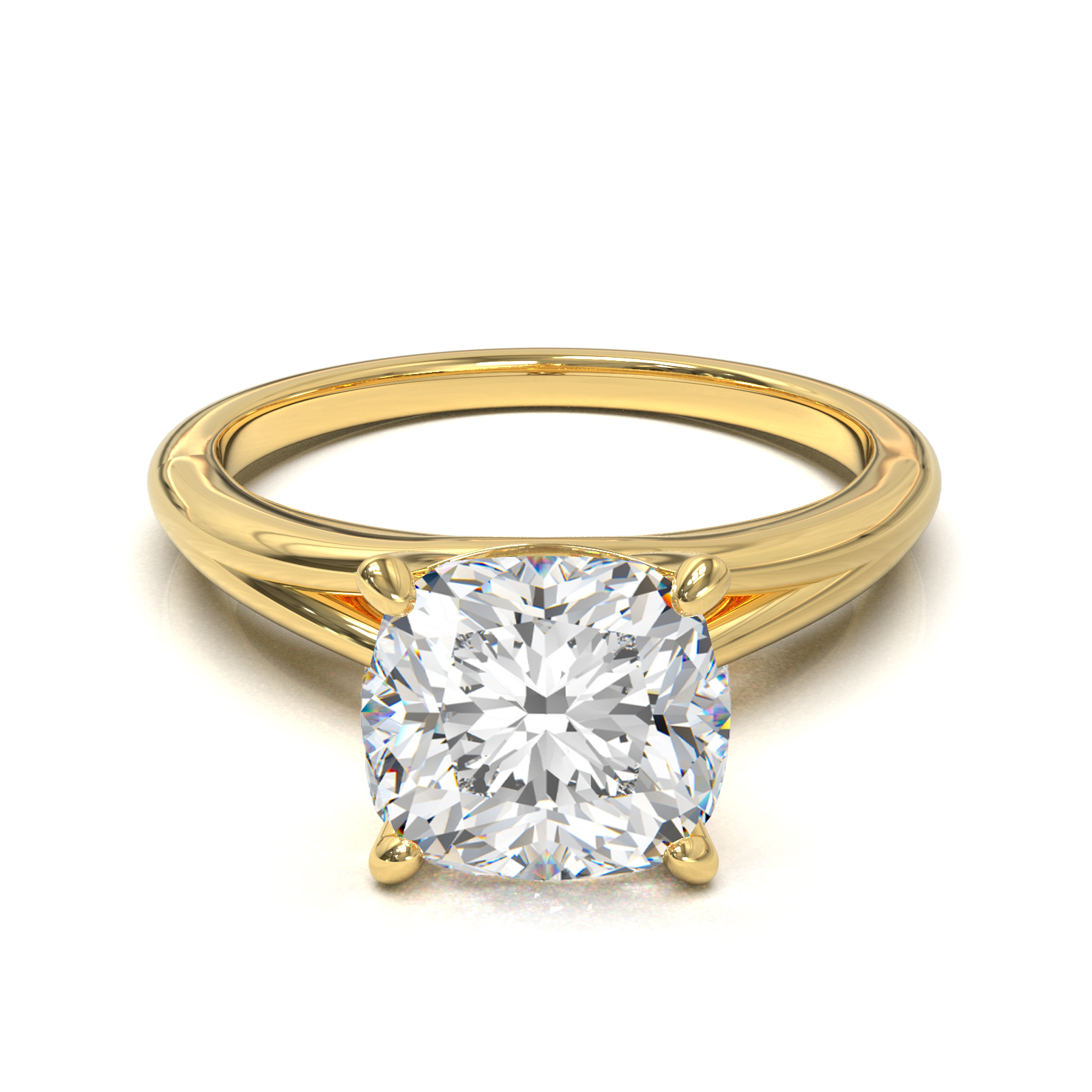 Hidden Pavé Frame in Cathedral Yellow Gold