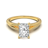 Hidden Pavé Frame in Cathedral Yellow Gold
