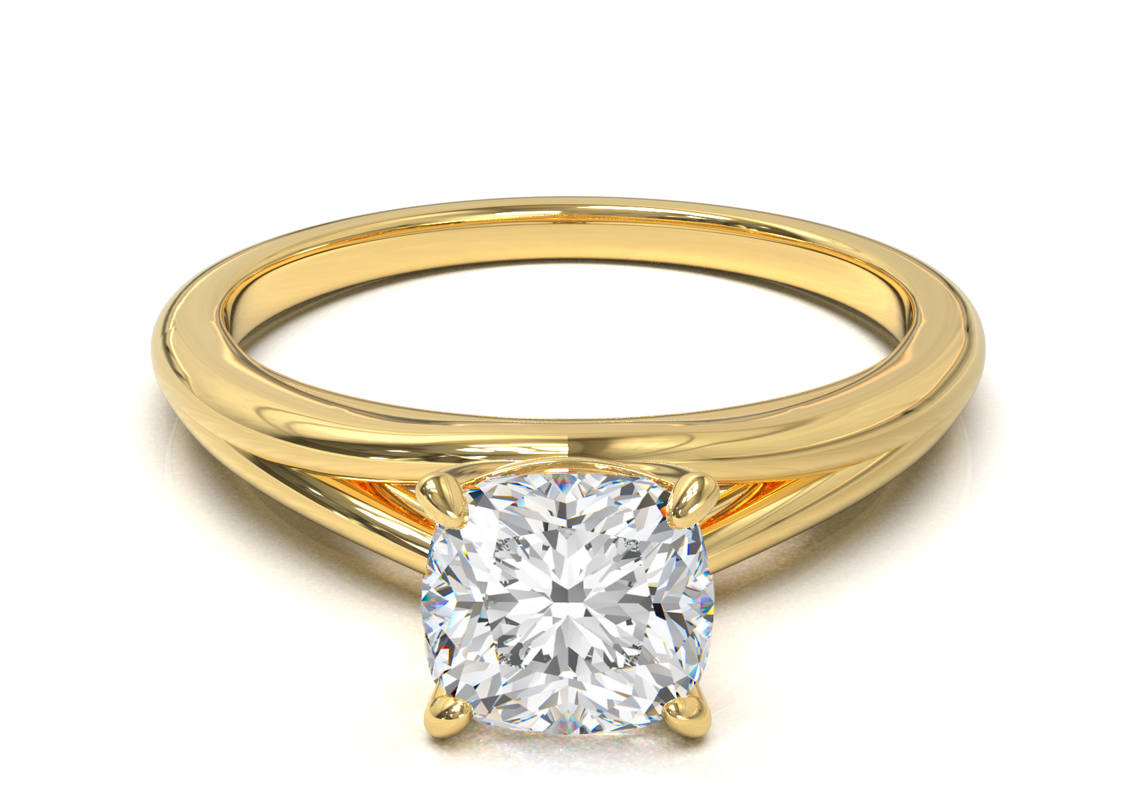 Montura Pavé Escondido en Catedral Oro Amarillo