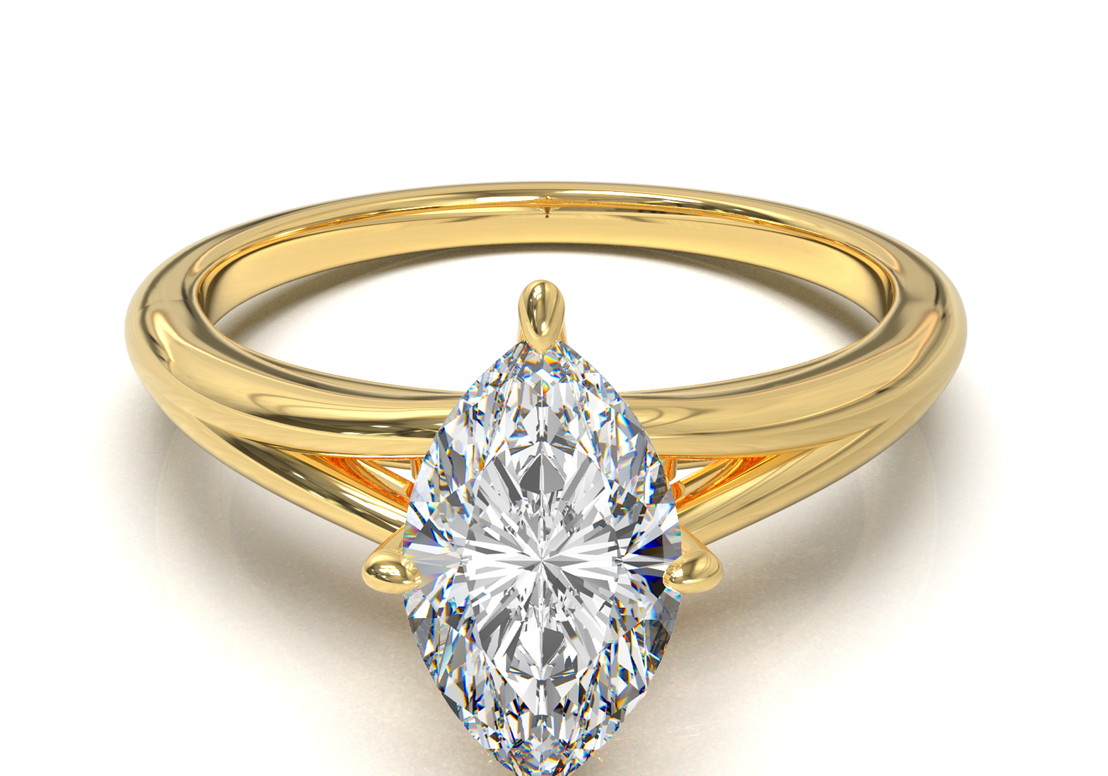 Montura Pavé Escondido en Catedral Oro Amarillo