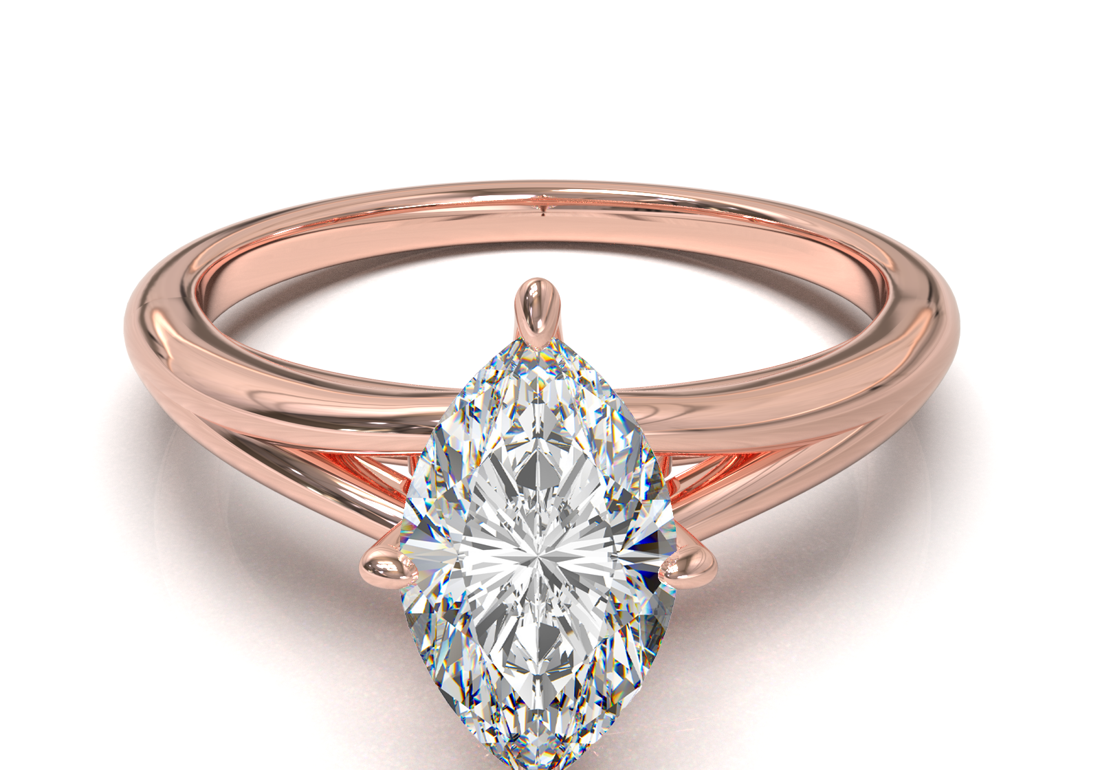 Montura Pavé Escondido en Catedral Oro Rosa