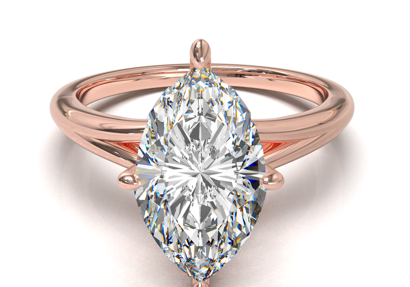 Montura Pavé Escondido en Catedral Oro Rosa