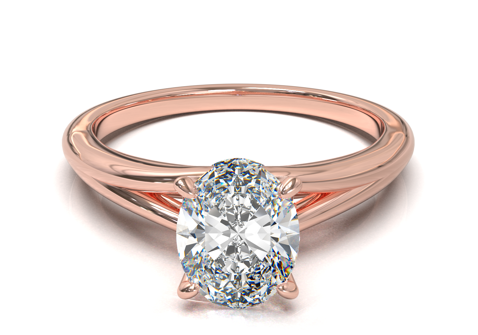 Montura Pavé Escondido en Catedral Oro Rosa