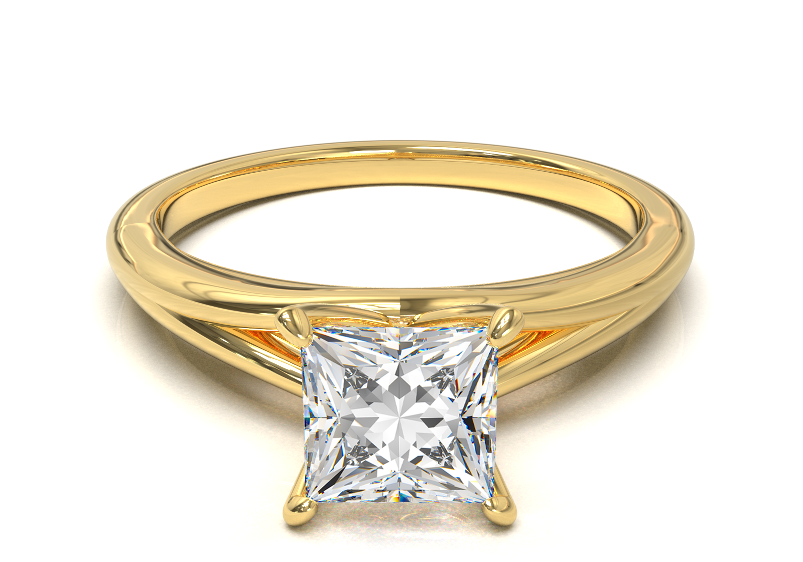 Montura Pavé Escondido en Catedral Oro Amarillo