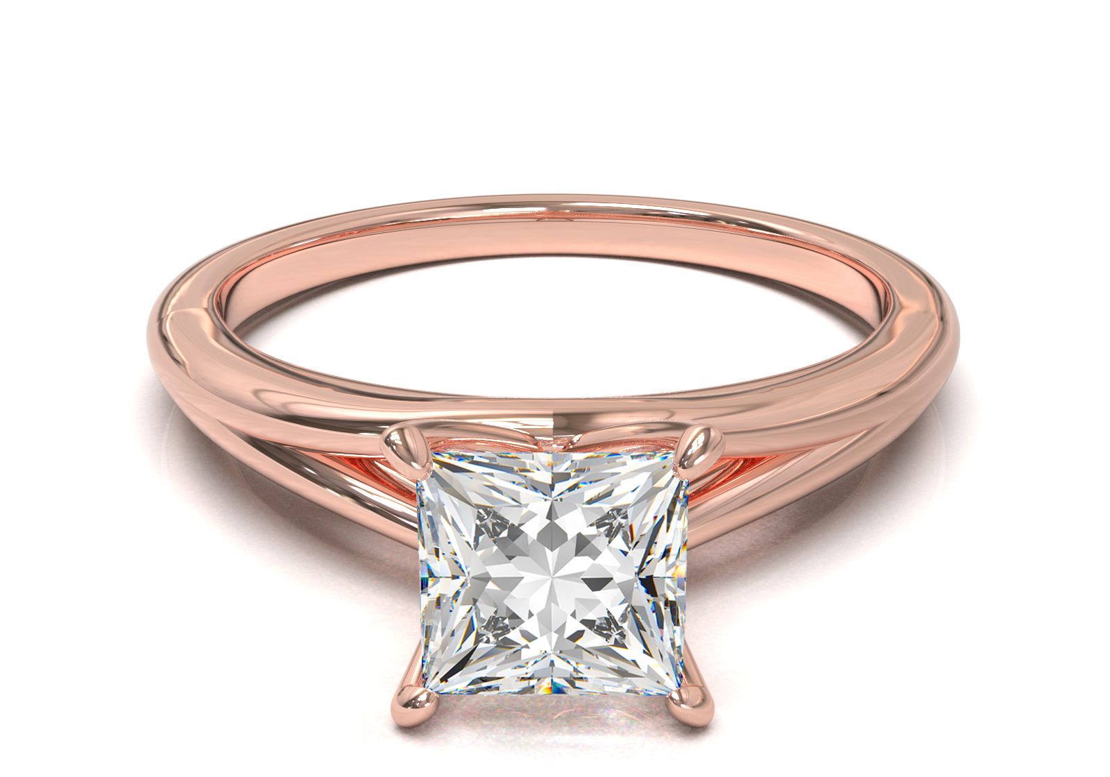 Montura Pavé Escondido en Catedral Oro Rosa