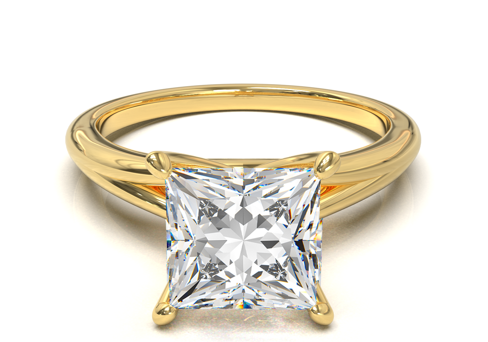 Montura Pavé Escondido en Catedral Oro Amarillo