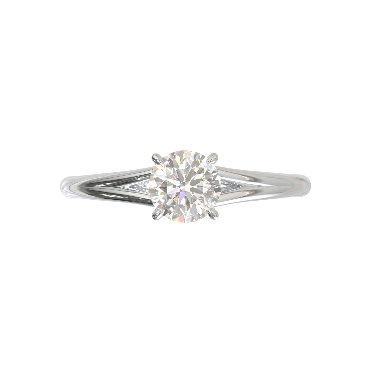 Hidden Pavé Frame in White Gold Cathedral