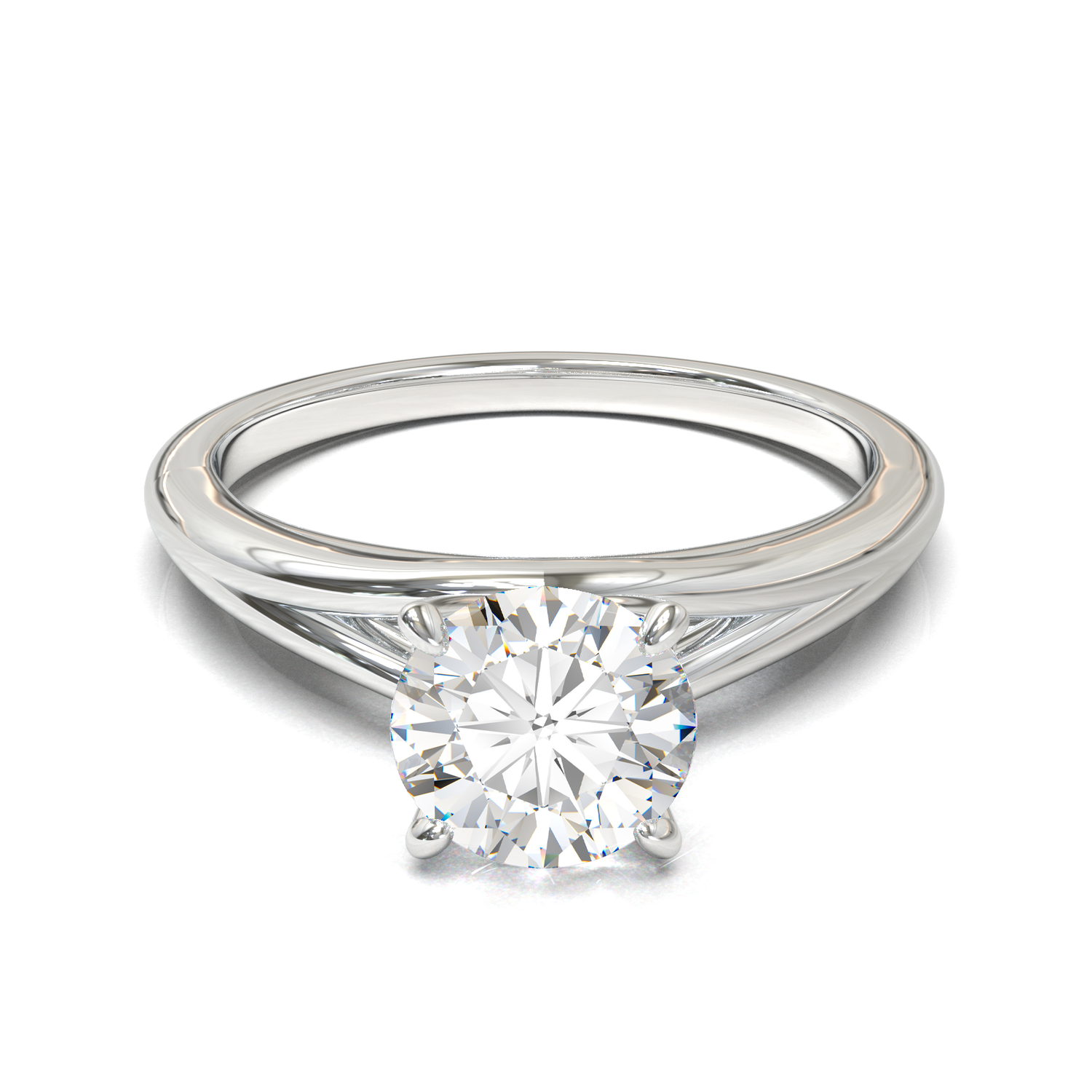Hidden Pavé Frame in White Gold Cathedral