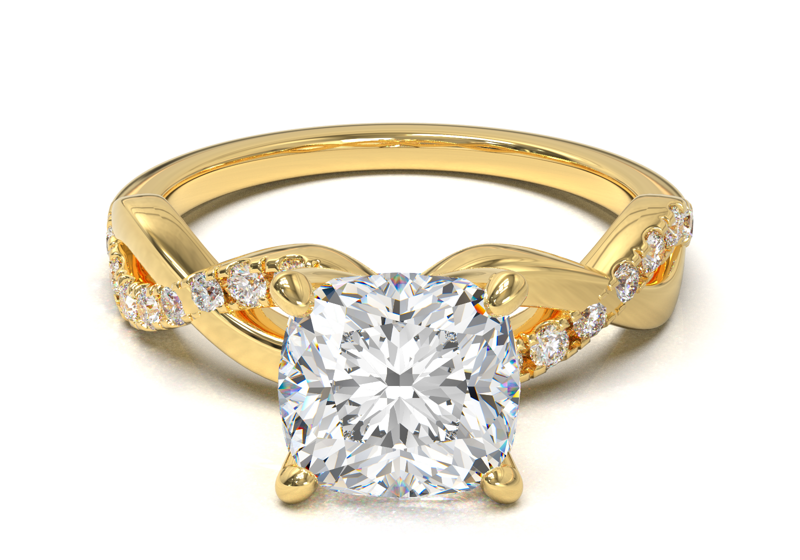 Montura Pavé Trenzado 0.01 Oro Amarillo