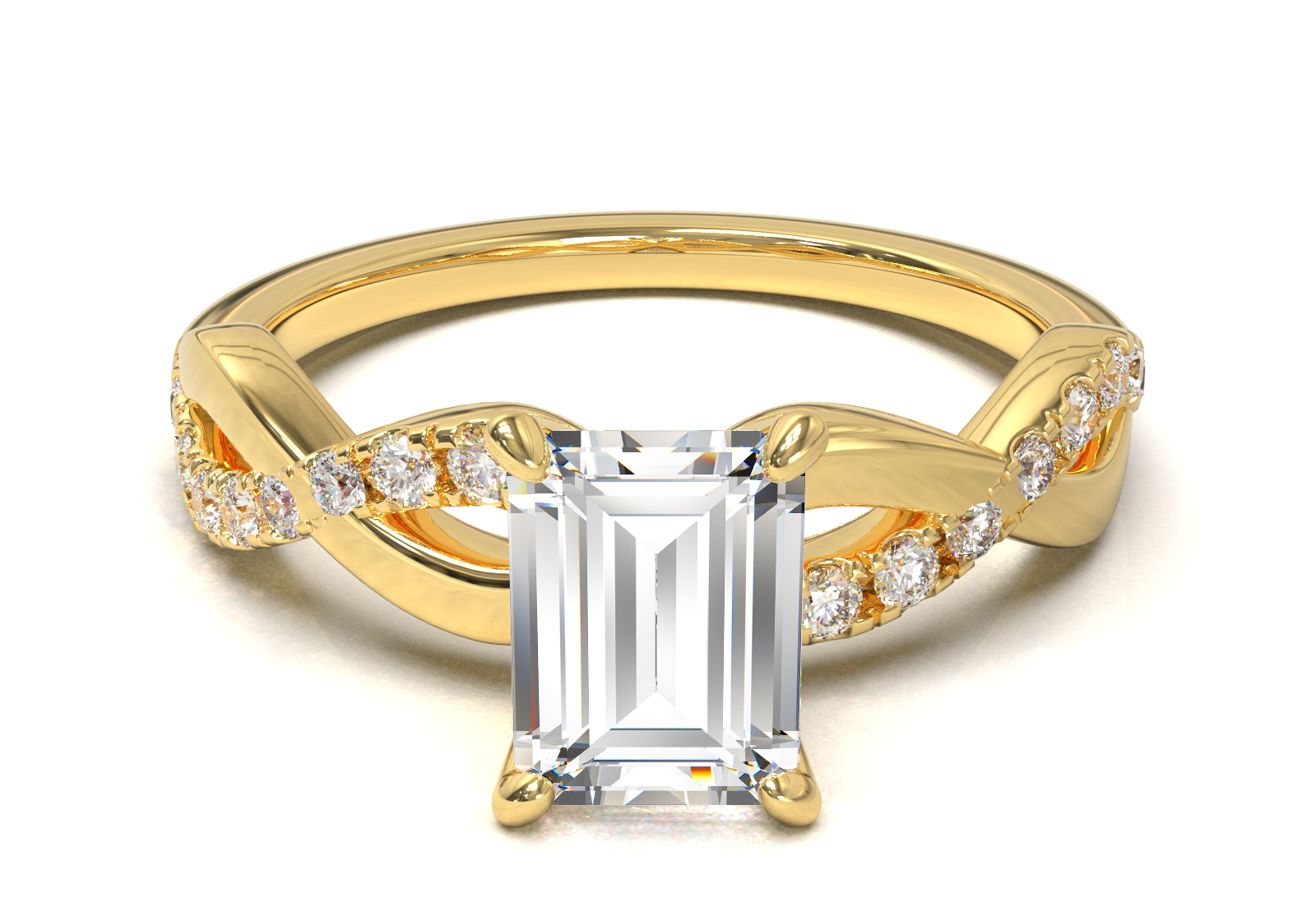 Montura Pavé Trenzado 0.01 Oro Amarillo