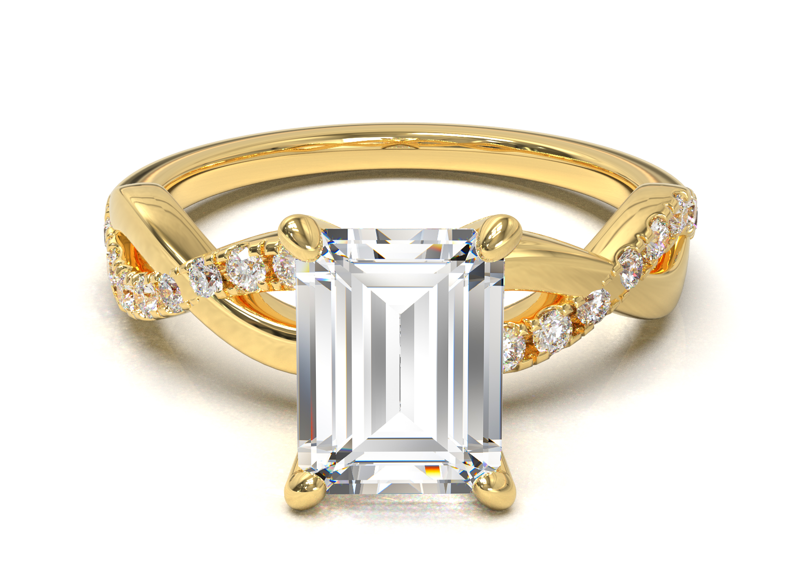 Montura Pavé Trenzado 0.01 Oro Amarillo