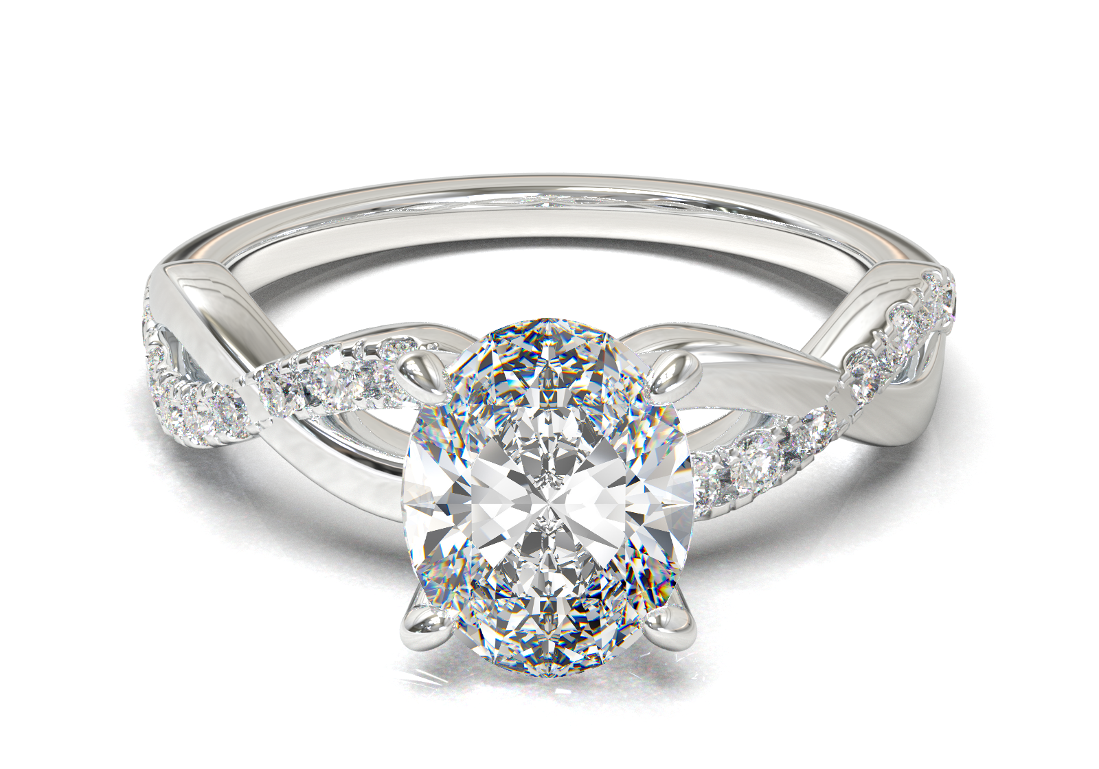 Montura Pavé Trenzado 0.01 Oro Blanco