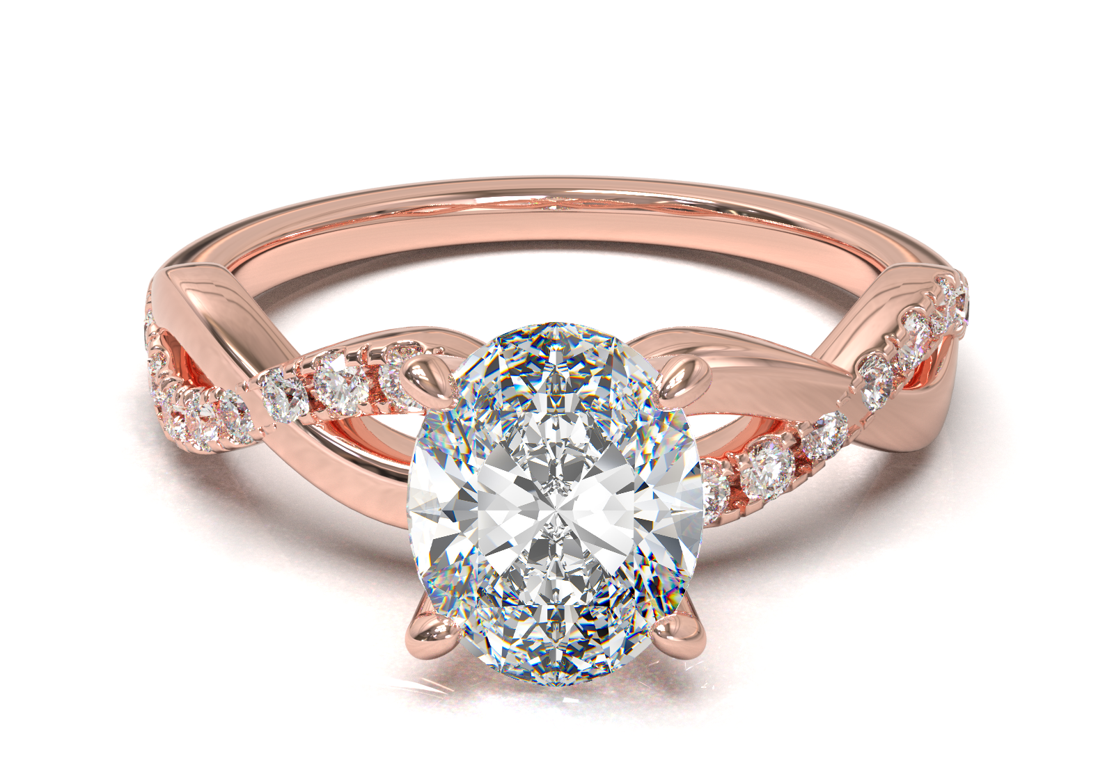 Montura Pavé Trenzado 0.01 Oro Rosa