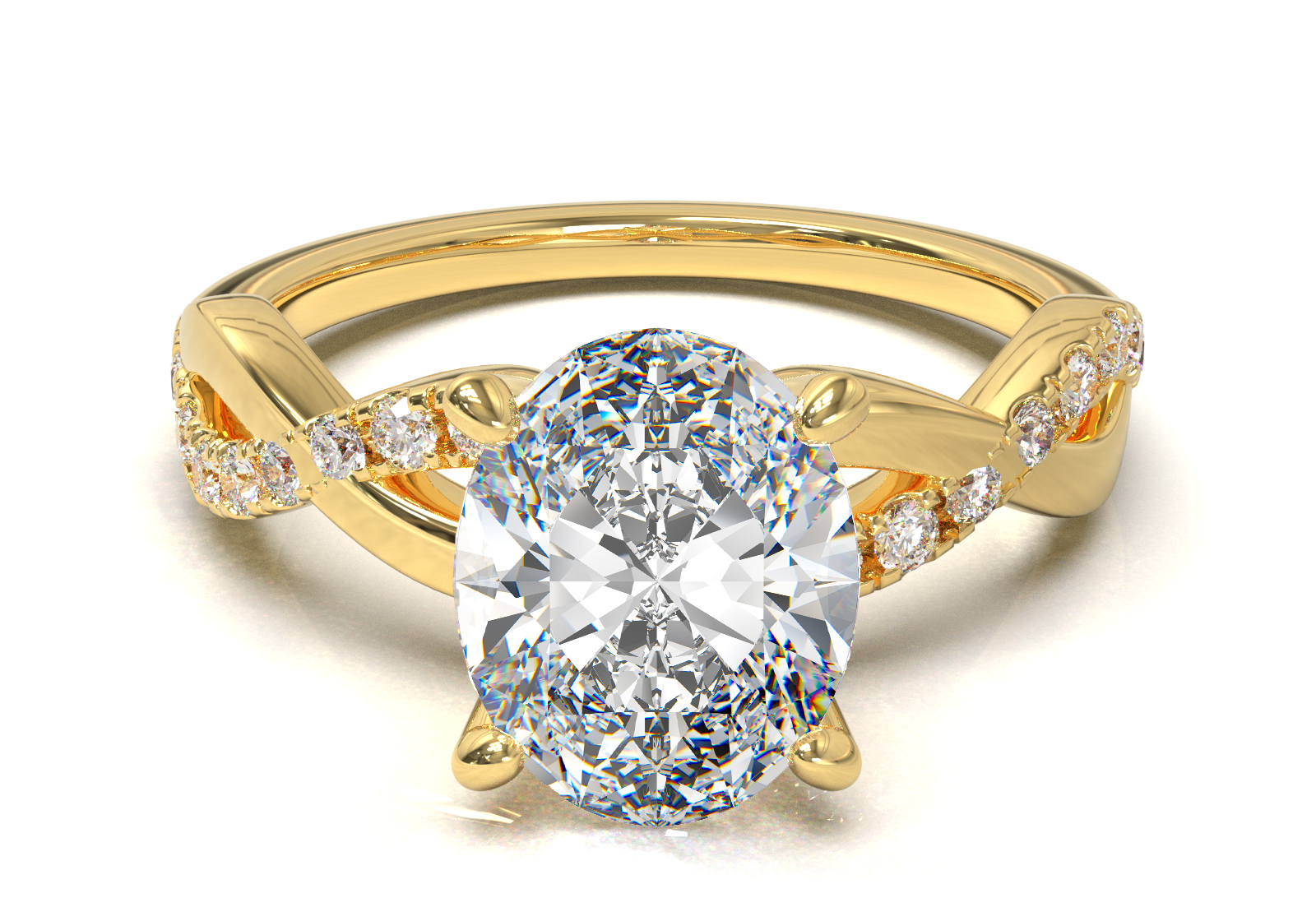 Montura Pavé Trenzado 0.01 Oro Amarillo