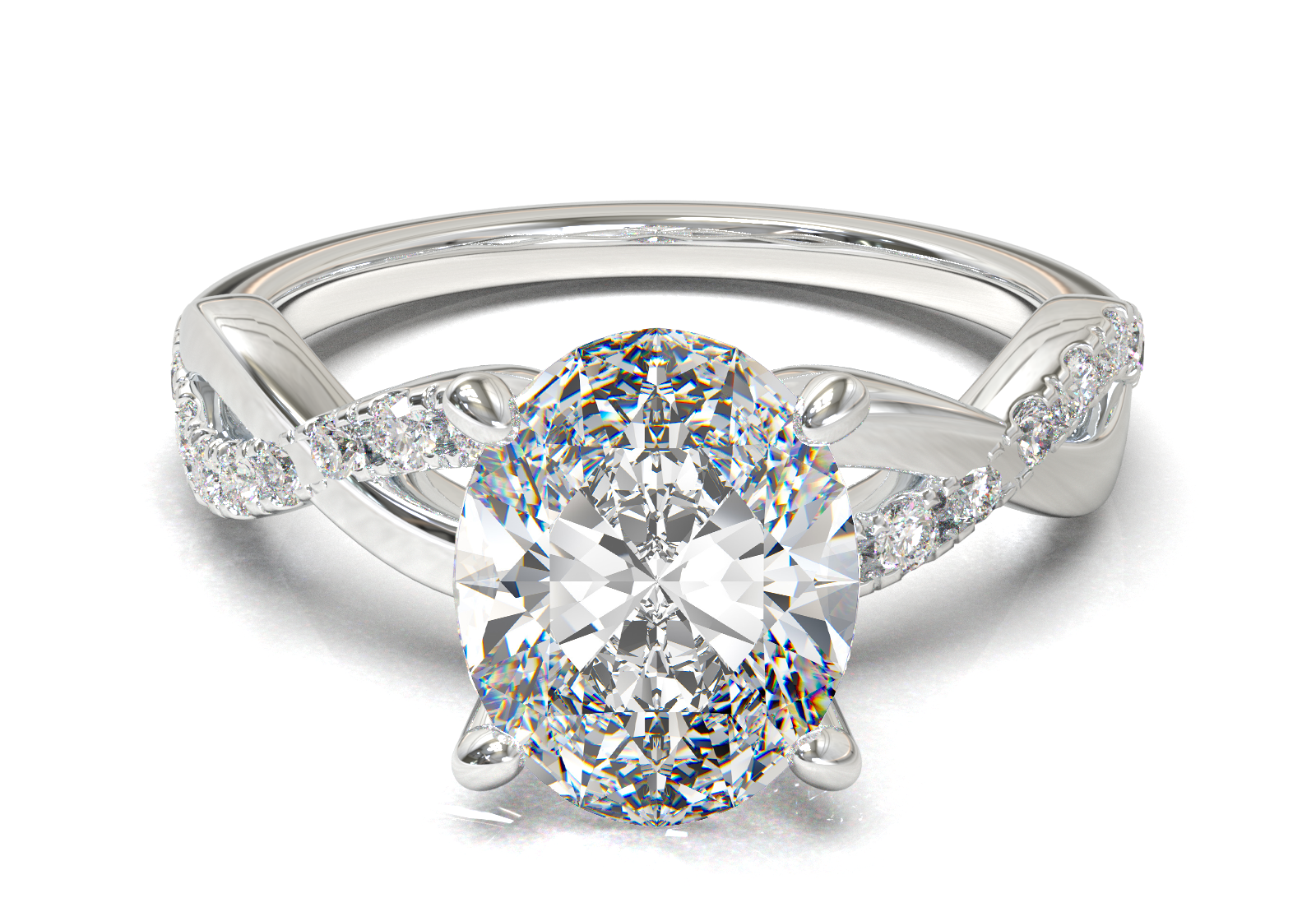 Montura Pavé Trenzado 0.01 Oro Blanco